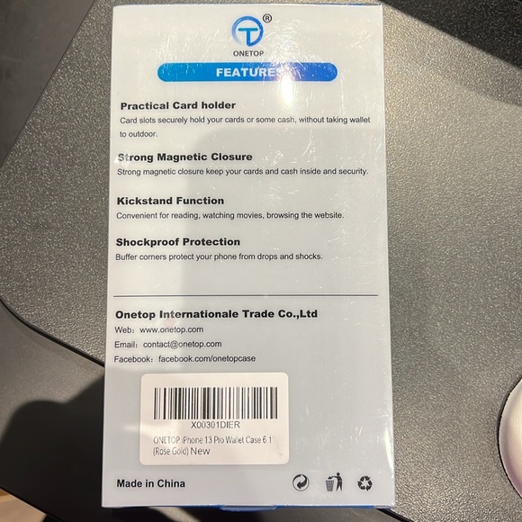 iPhone 13 Pro phone case with wallet. Rose Gold - Picture 2 of 4